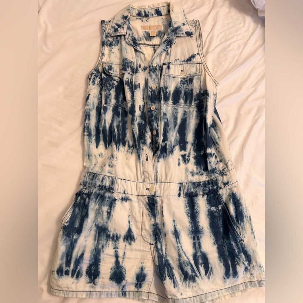 Tie-Dye Denim Overalls